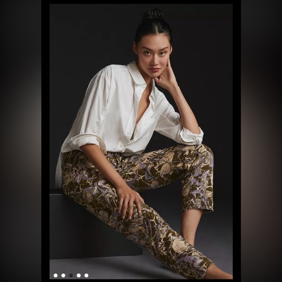 Pilcro Pants - Anthropologie PILCRO The Wanderer Camo Marble Metallic Pants Jeans 5 Pocket 26